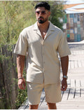 Ensemble short et chemise en nid d'abeille