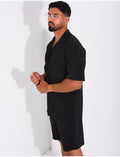 Ensemble short et chemise en nid d'abeille