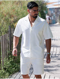 Ensemble short et chemise en nid d'abeille