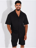 Ensemble short et chemise en nid d'abeille