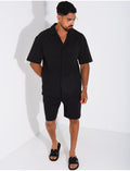 Ensemble short et chemise en nid d'abeille