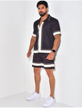 Ensemble short et chemise manches courtes à motifs étoiles
