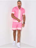 Ensemble short et chemise manches courtes à motifs étoiles