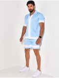 Ensemble short et chemise manches courtes à motifs étoiles