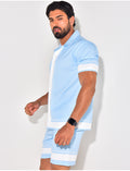 Ensemble short et chemise manches courtes à motifs étoiles
