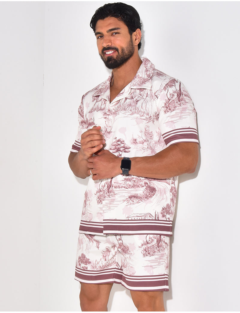 Ensemble short et chemise manches courtes