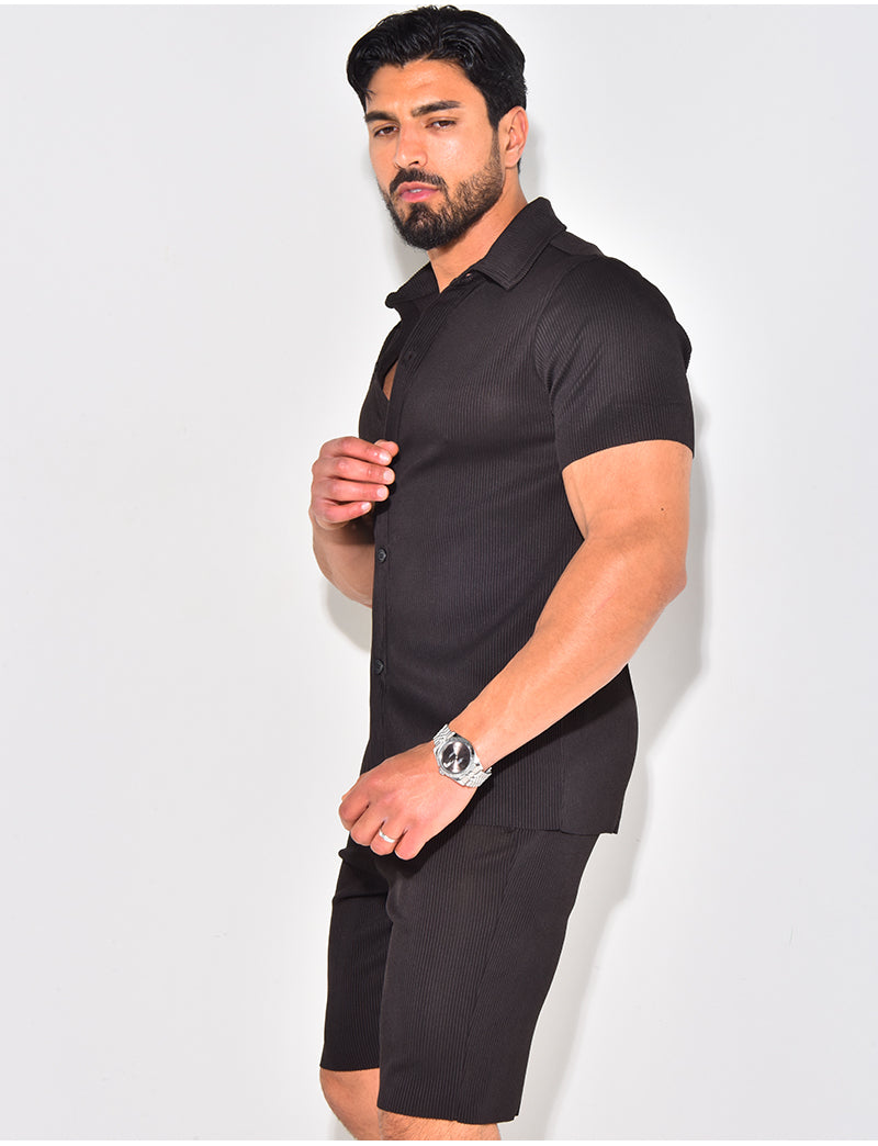 Ensemble short et chemise plissé