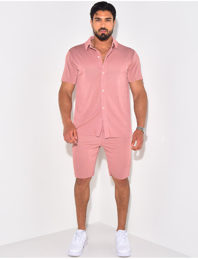 Ensemble short et chemise plissé