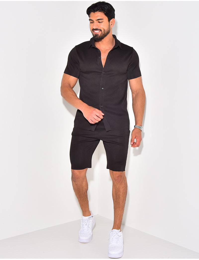 Ensemble short et chemise plissé