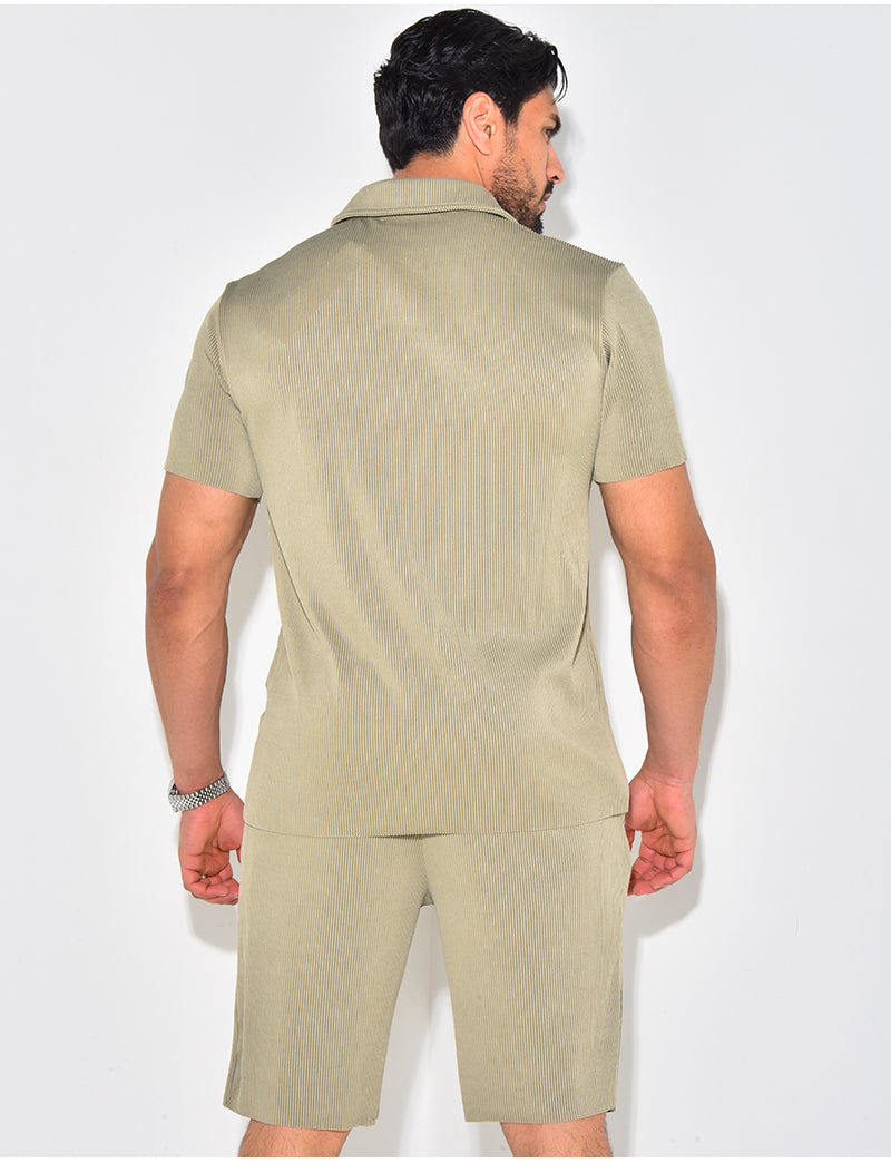 Ensemble short et chemise plissé