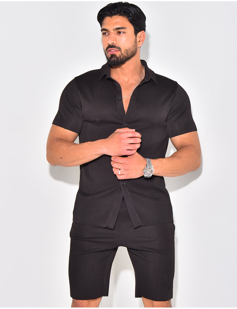Ensemble short et chemise plissé