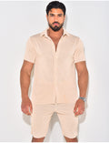 Ensemble short et chemise plissé