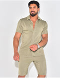 Ensemble short et chemise plissé