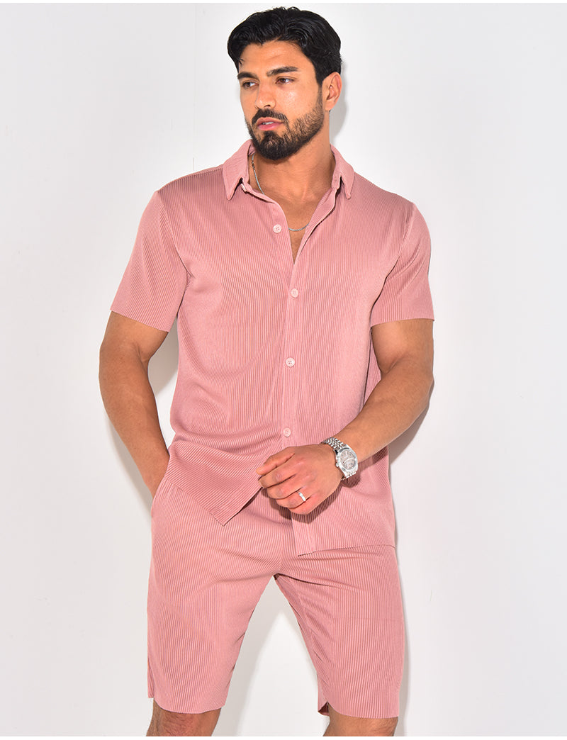 Ensemble short et chemise plissé