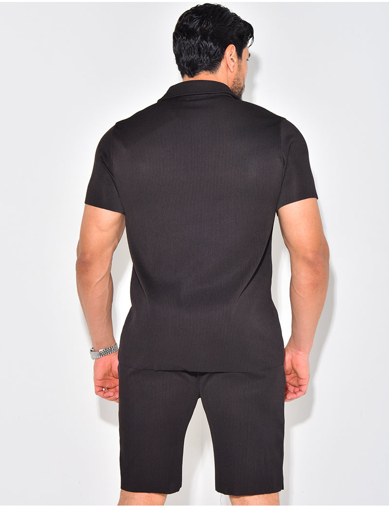 Ensemble short et chemise plissé