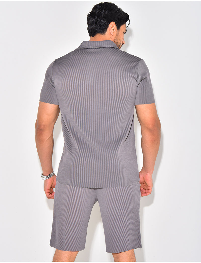 Ensemble short et chemise plissé