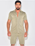Ensemble short et chemise plissé