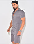 Ensemble short et chemise plissé