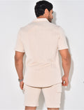 Ensemble short et chemise texturé