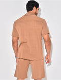 Ensemble short et chemise texturé