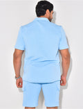 Ensemble short et chemise texturé