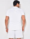 Ensemble short et chemise texturé