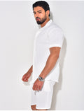 Ensemble short et chemise texturé