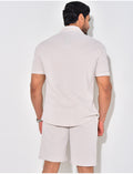 Ensemble short et chemise texturé