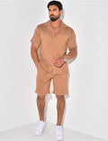 Ensemble short et chemise texturé