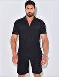 Ensemble short et chemise texturé