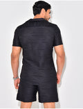 Ensemble short et chemise texturé