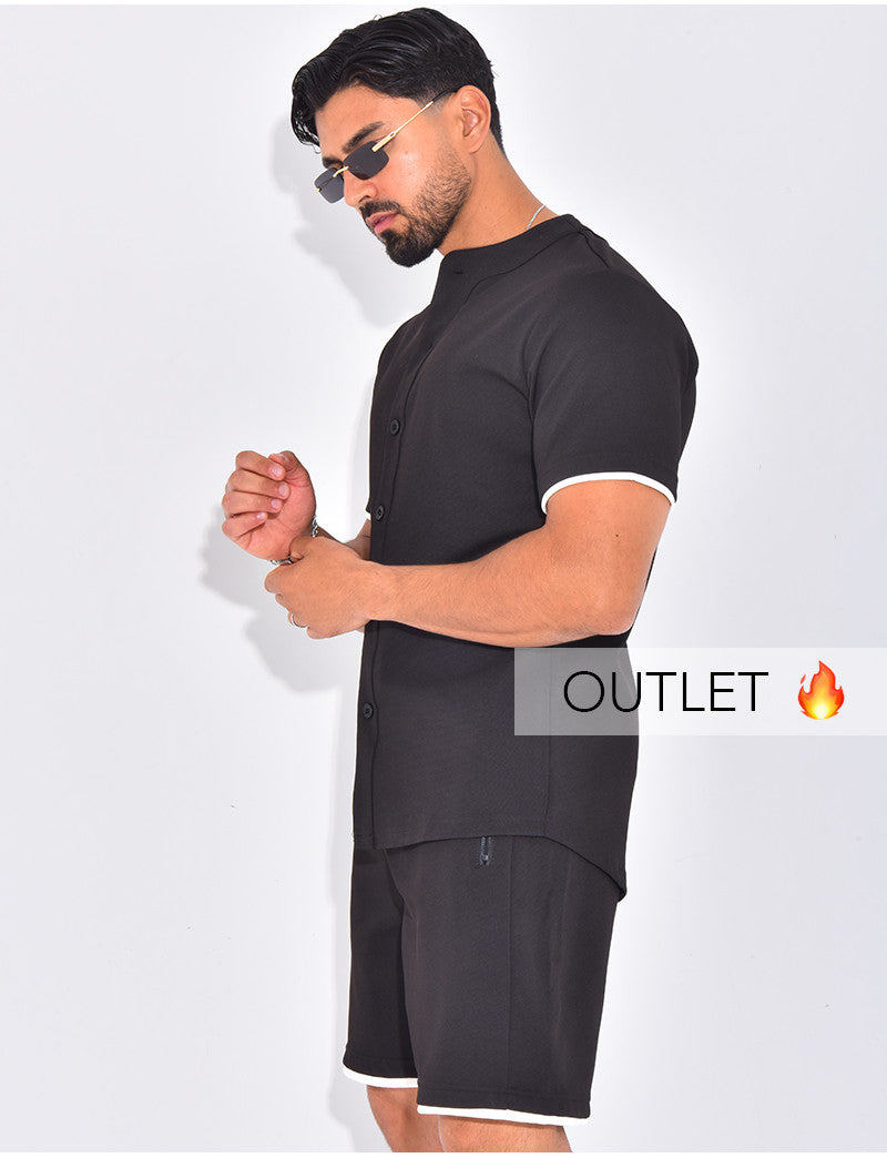 Ensemble short et chemise uni