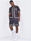 Ensemble short et chemises à imprimé olivier