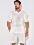 Ensemble short et polo ajouré