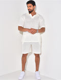 Ensemble short et polo ajouré