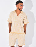 Ensemble short et polo ajouré