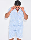 Ensemble short et polo ajouré