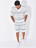 Ensemble short et polo ajouré