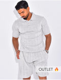 Ensemble short et polo côtelé