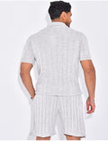 Ensemble short et polo côtelé