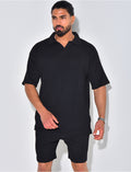 Ensemble short et polo texturé
