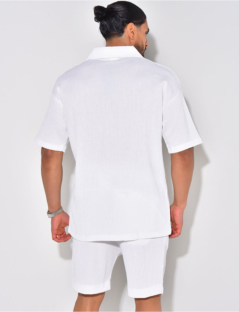 Ensemble short et polo texturé