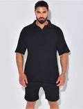 Ensemble short et polo texturé