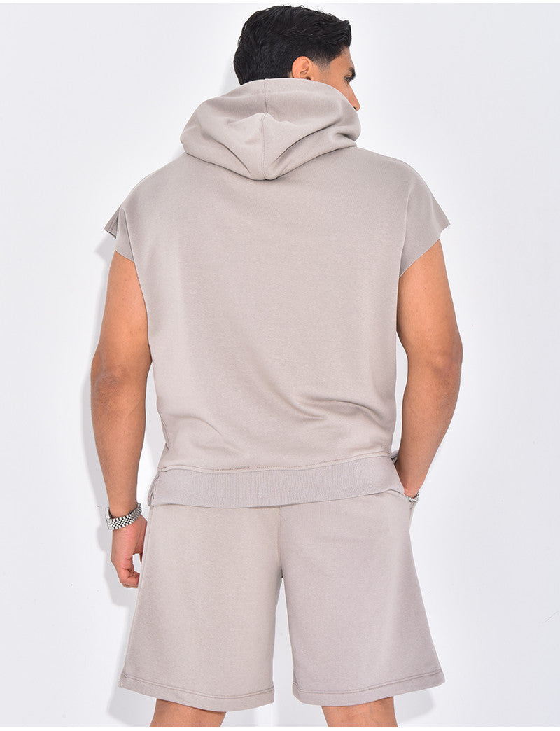 Ensemble short et t-shirt à capuche "MF"