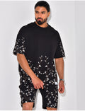 Ensemble short et t-shirt à broderie floral