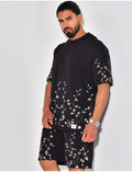 Ensemble short et t-shirt à broderie floral