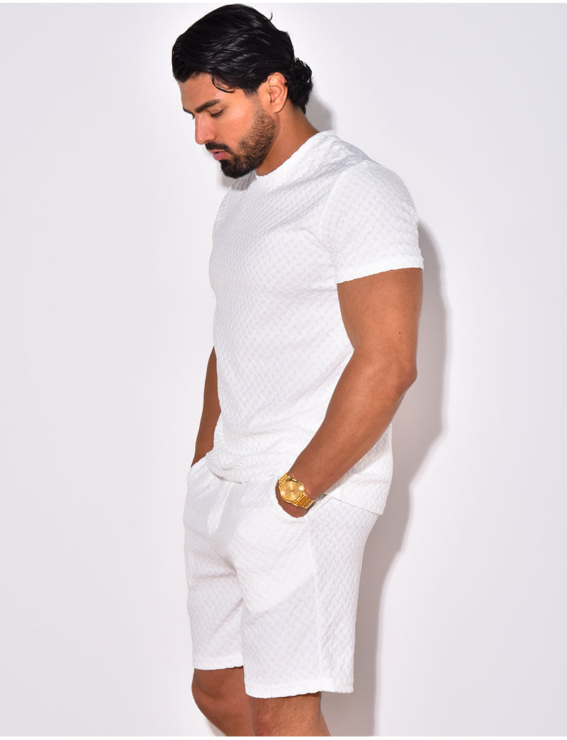 Ensemble short et t-shirt à relief