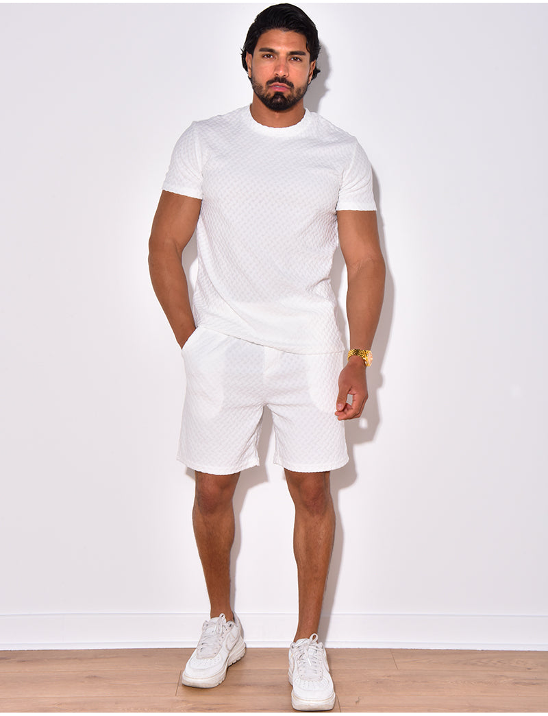 Ensemble short et t-shirt à relief