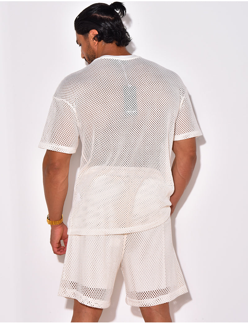 Ensemble short et t-shirt ajouré