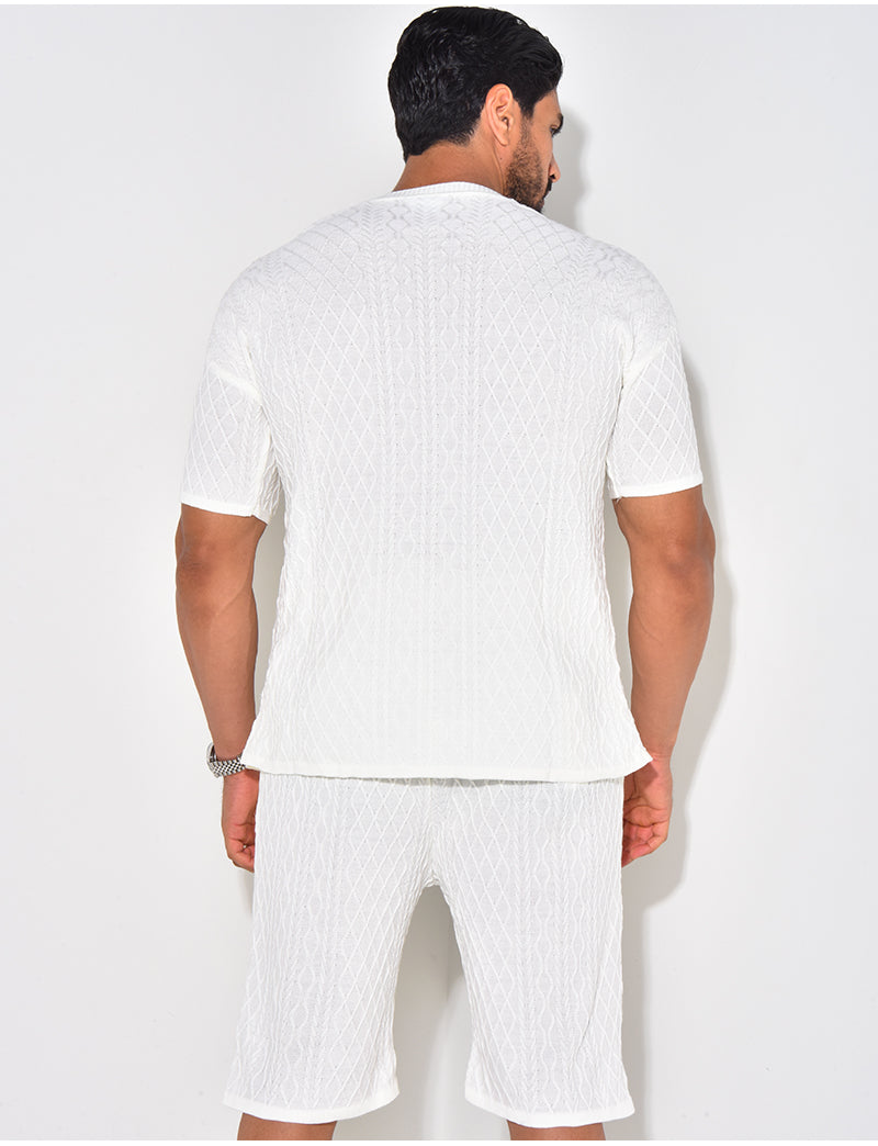 Ensemble short et t-shirt côtelé